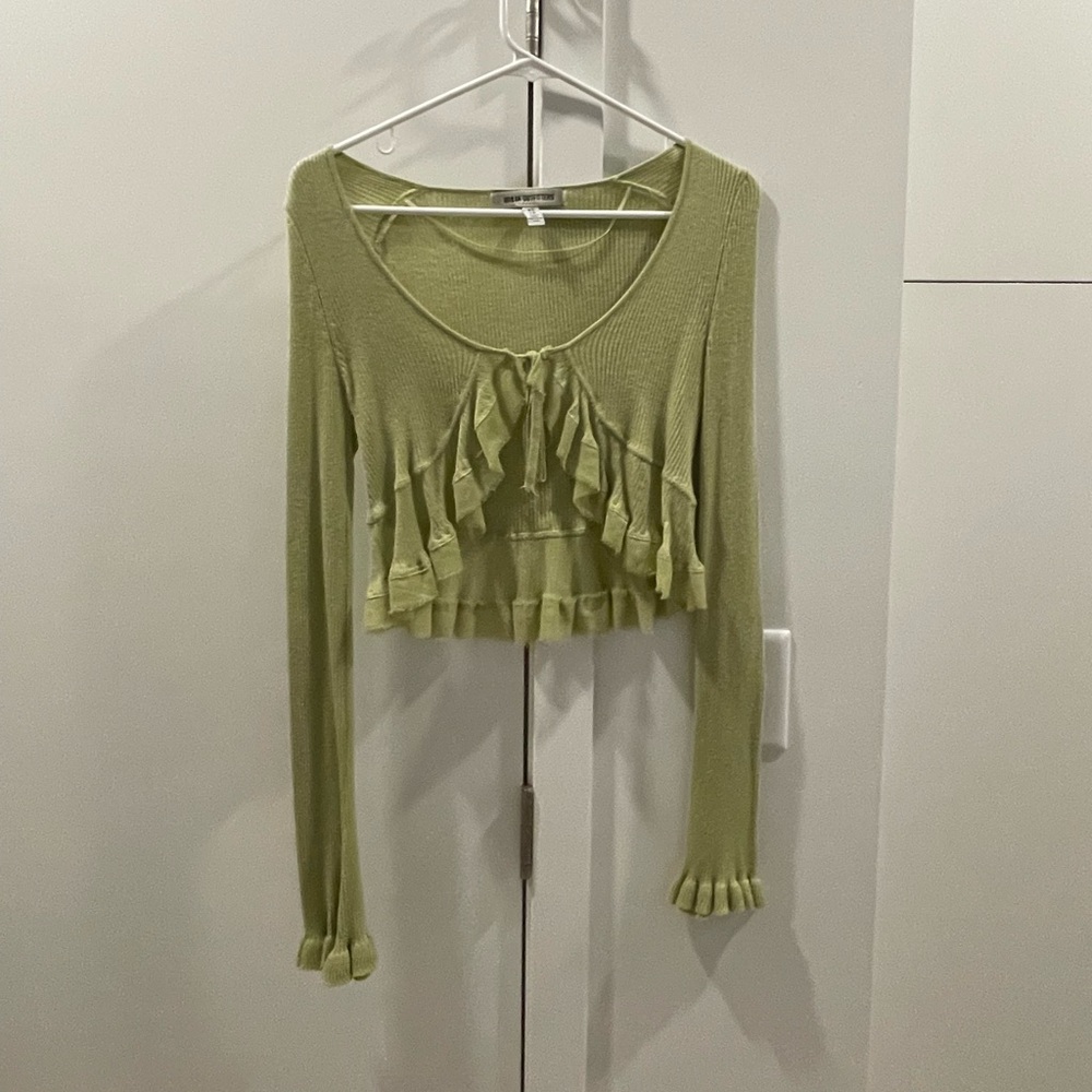 SOLD: Urban Outfitters Green Ruffle Cardigan